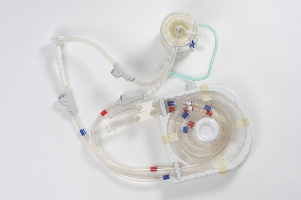 Top view of the Extra Corporeal Membrane Oxygenation circuit